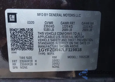 2020 Cadillac Xt4 Awd Premium Luxury z USA, uszkodzony, nr VIN 1GYFZDR47LF119818